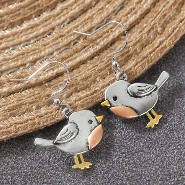 D 5 / $20 Charming Silver And Gold Bird Earrings